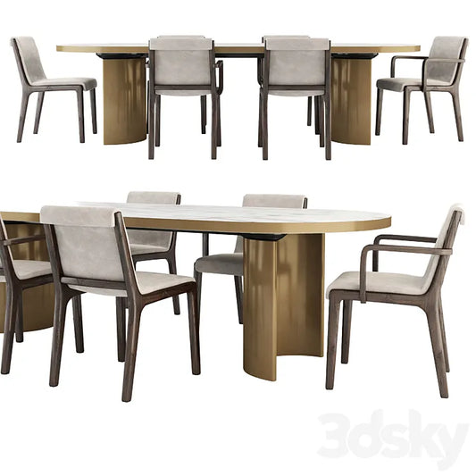 Janet Chair and Blevio Table 3DSMAX Model