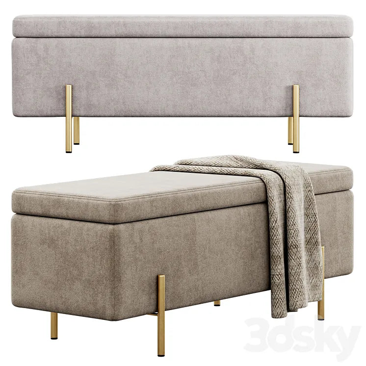Jodel Upholstered Storage Bench by Everly Quinn 3DSMAX Model