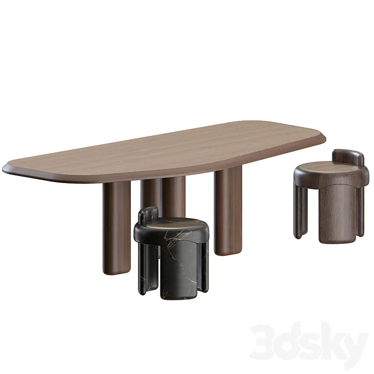 Kafa Dinning Set by Collection Particuliere 3DSMAX Model