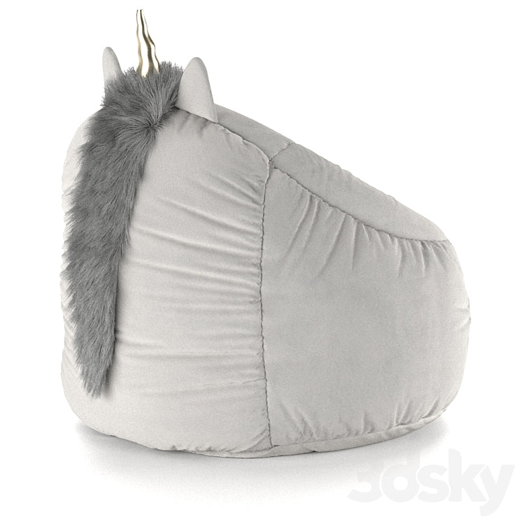 Kids Bean Bag Chair White Unicorn – Pillowfort  3DS Max