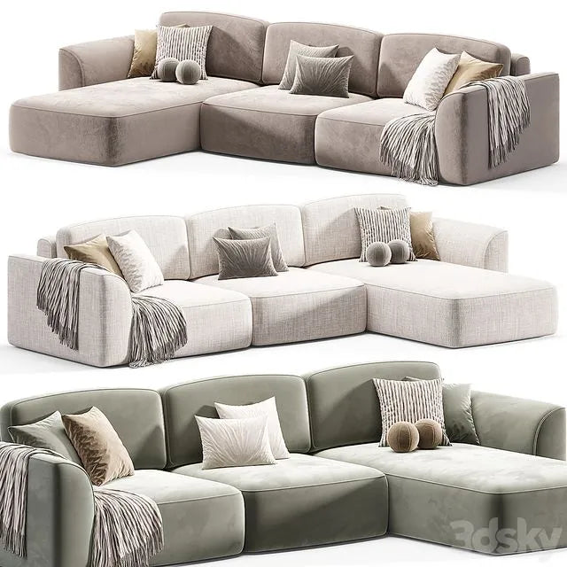 KING SE chenille Sofa 3 3dsMax Model