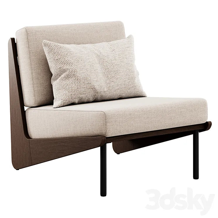 Kinney Teak Lounge Chair by Crate and Barrel 3DSMAX Model
