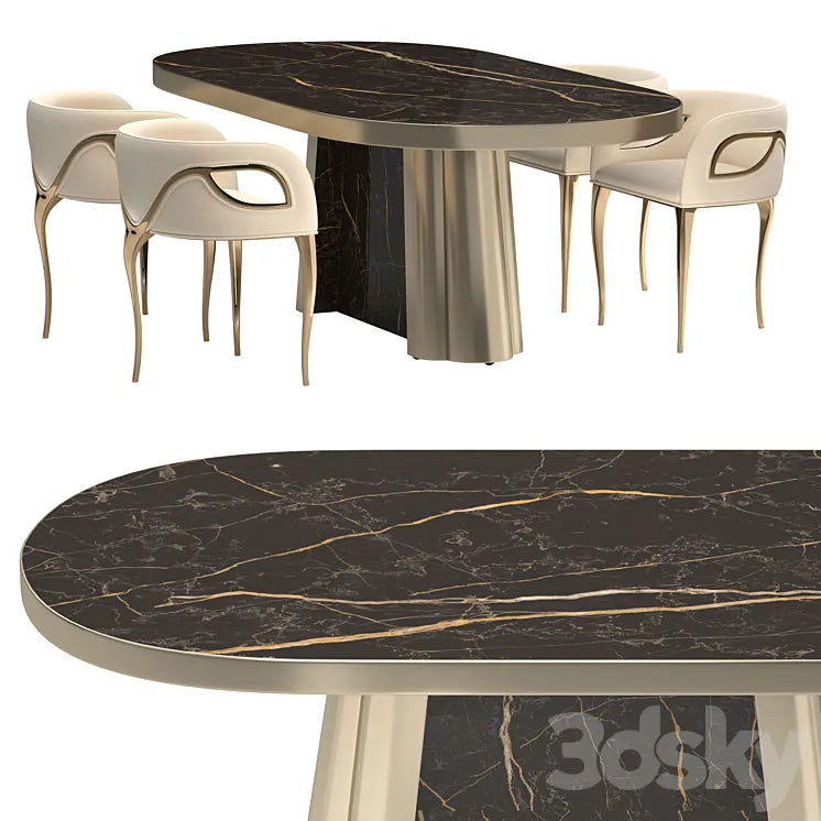 KOKET Dining table and chair 3DSMAX Model