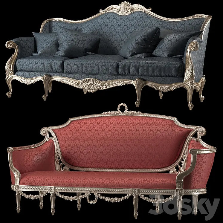 kosovart rococo sofa 3DSMAX Model