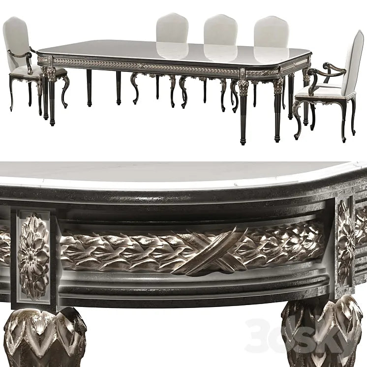 kosovart victoria dining table and chair 3DSMAX Model