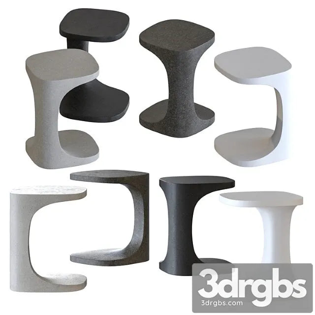Kristalia Concrete Font Side Tables 3D Model Free