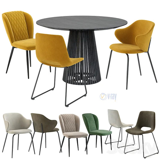 La Forma.  IRUNE TABLE. Suanne Ziggy. Chair М-44 Vetro Mebel 3DSMAX Model