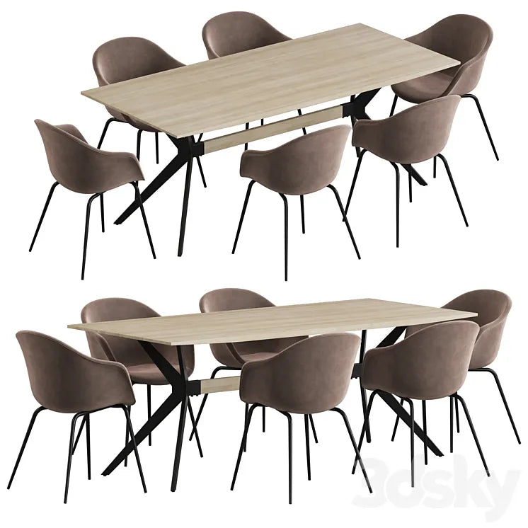 La forma table Amethyst Gubi Bat dining set 3DSMAX Model