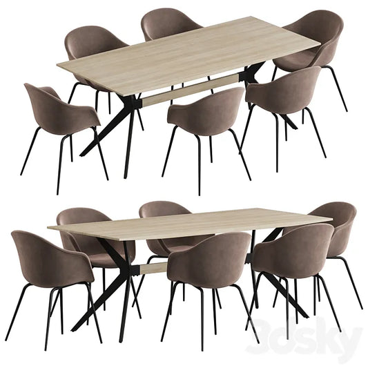 La forma table Amethyst Gubi Bat dining set 3DSMAX Model