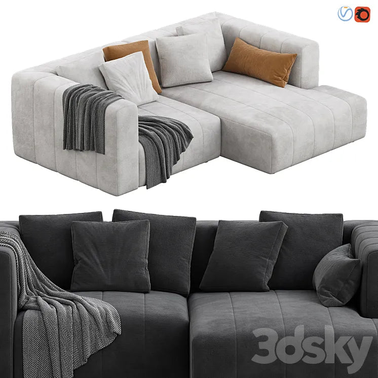 Langham Channeled 2 Piece Sectional Sofa 3DSMAX Model