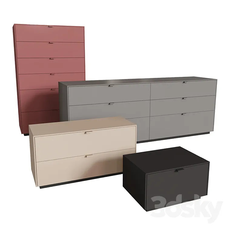 Lansot Folio Chest of Drawers and Bedside 3DSMAX Model