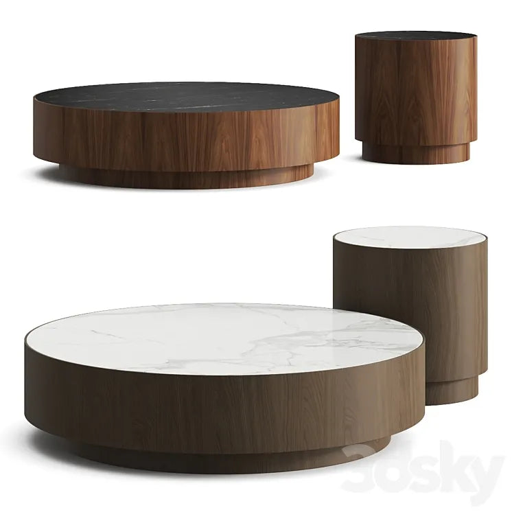 Laskasas Gold Coffee and Side Table 3DSMAX Model