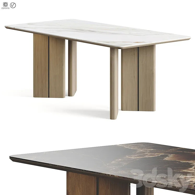 Laskasas Ponza Dining Table 3DS Max Model