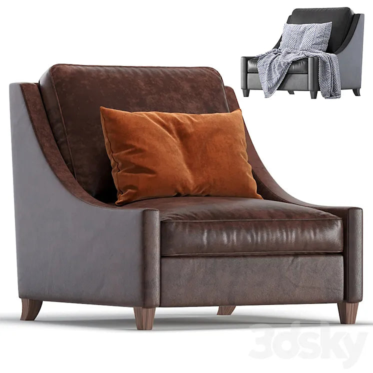 Leather Armchair Naples Cazarina Interiors 01/Кресло НЕАПОЛЬ 3DSMAX Model