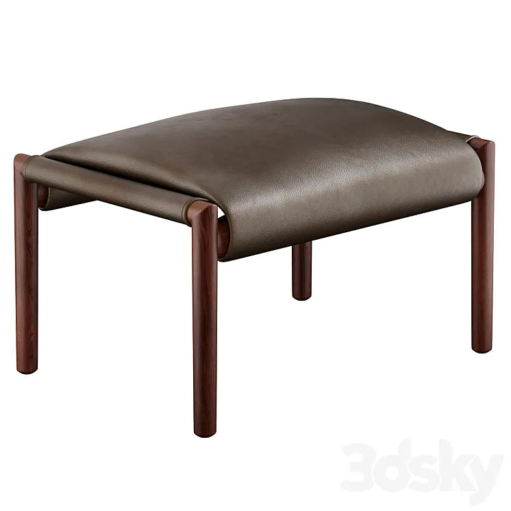 Leather footstool by Poltrona Frau 3DSMAX Model