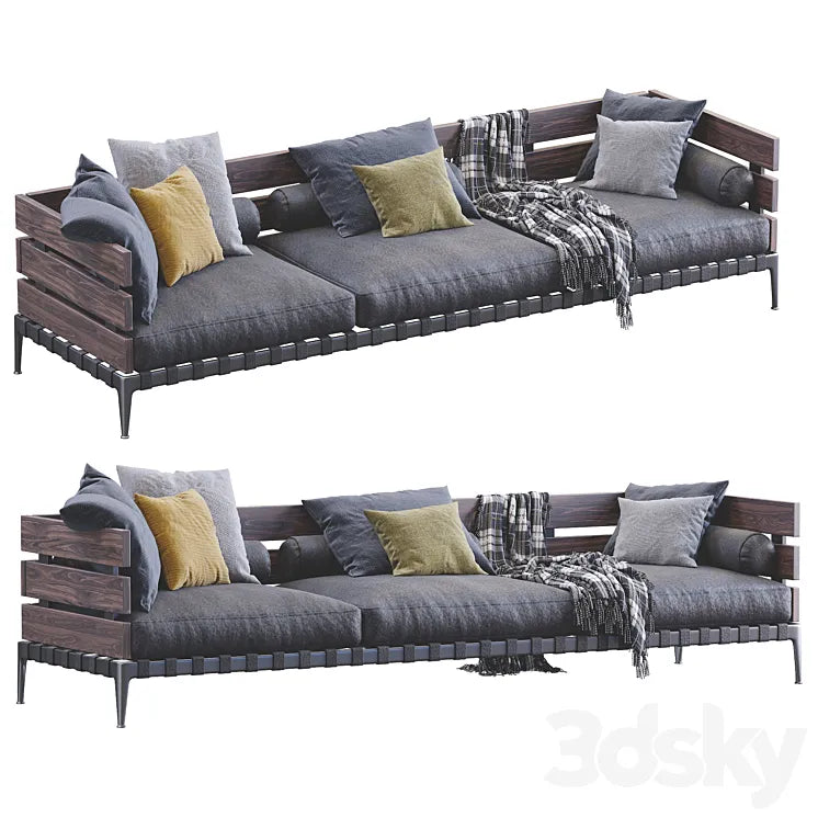 Leather Sofa Ansel By Flexform 3DSMAX Model