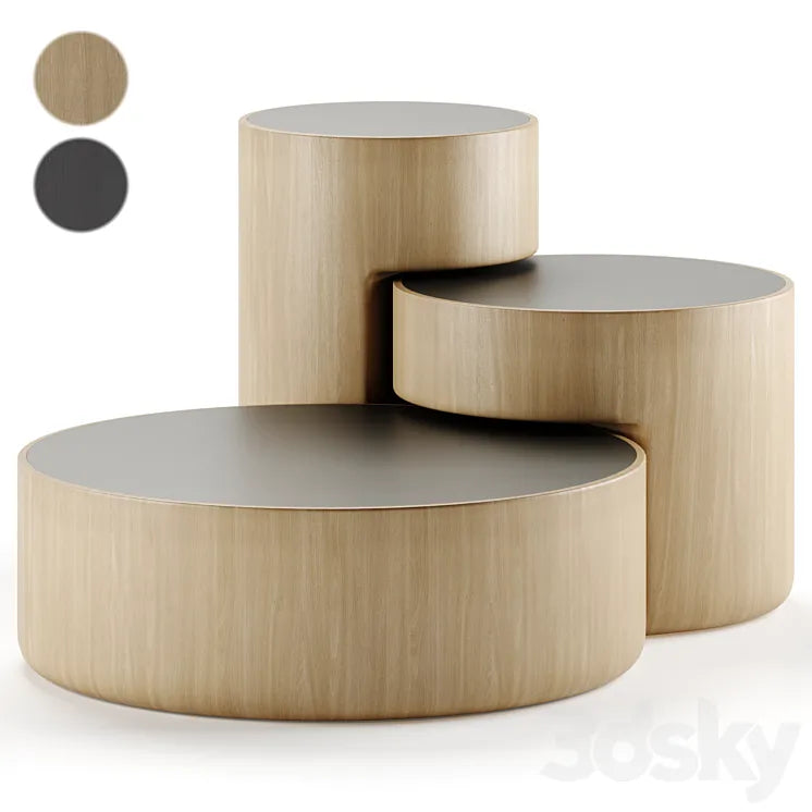 Levels Set of 3 Nesting Tables by Dan Yeffet & Lucie Koldova 3DSMAX Model