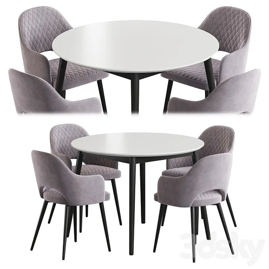 Linda table Leman chair Dining set 3DSMAX Model