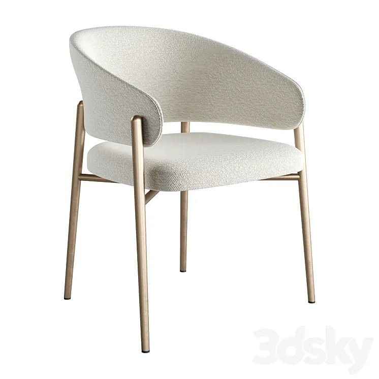 LINDA Upholstered Fabric Chair With Armrests by Marelli 3DSMAX Model