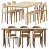 Linear Wood Table and Wooden Workshop Chairs by Muuto 3DSMAX Model