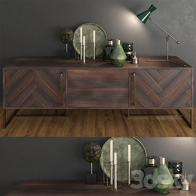 Little table Dutchbone Class Sideboard in Retro Herringbone Design 3DSMAX Model