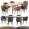 LM-7305 Dining Chair and Curve Table 3DSMAX Model