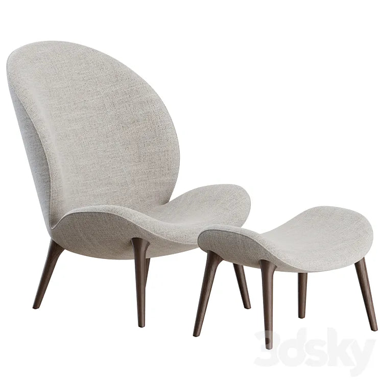 Lodge Lounge Chair + Footstool by Vipp 3DSMAX Model