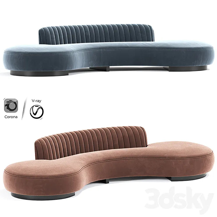 Lounge Curved Sofa 3DSMAX Model