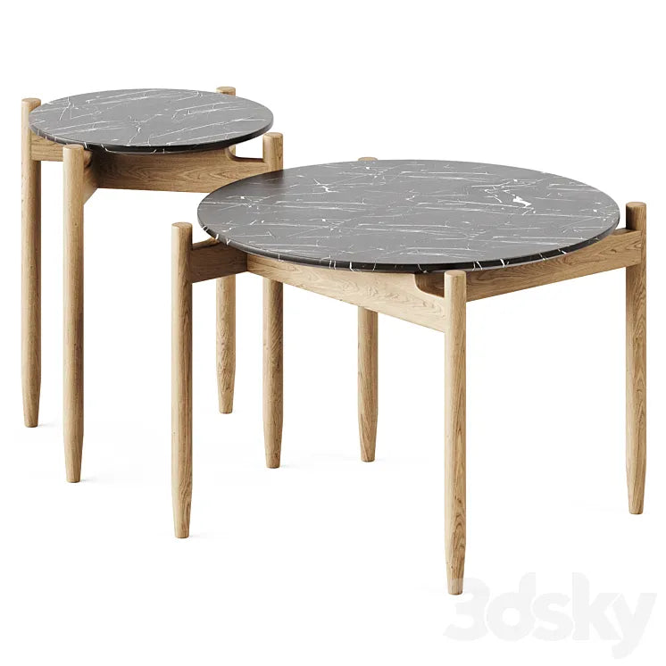 Low round marble coffee table Juli by Amura 3DSMAX Model