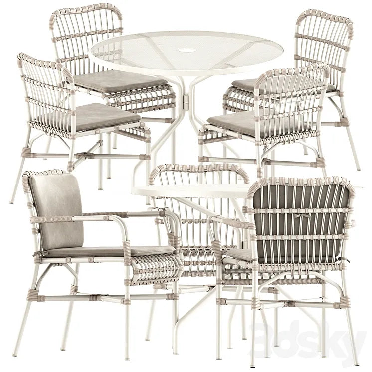 Lucy dining chairs by Vincent sheppard and Cambi Round table By Emu 3DSMAX Model