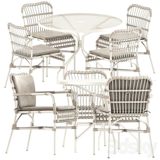 Lucy dining chairs by Vincent sheppard and Cambi Round table By Emu 3DSMAX Model