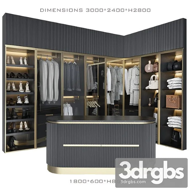 Luxury Wardrobe 3 1 3D Model Free