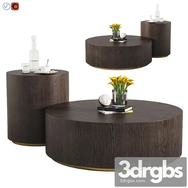 Machinto round coffee table & side table 2 3D Model Free