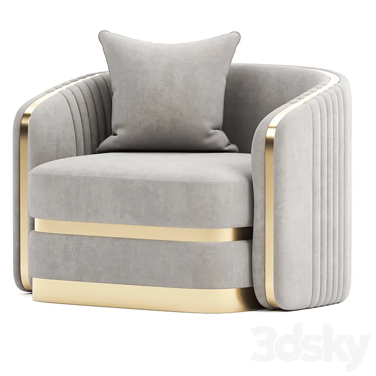 MADONNA modern golden gray glamor armchair for living room dining room 3DSMAX Model