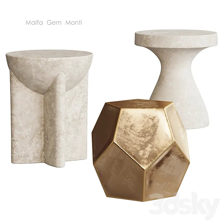 Malfa Gem Monti Gem table West Elm 3DSMAX Model