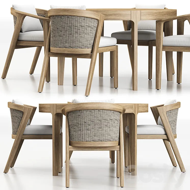 MALTA TEAK DINING SET 3DSMAX Model