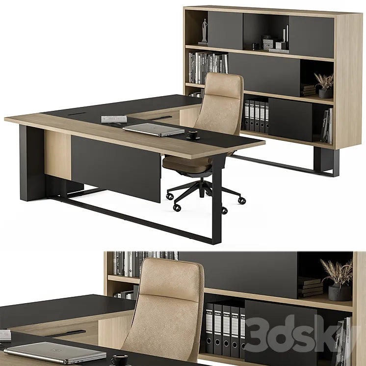Manager Desk Set - Office Furniture 359 3DSMAX Model
