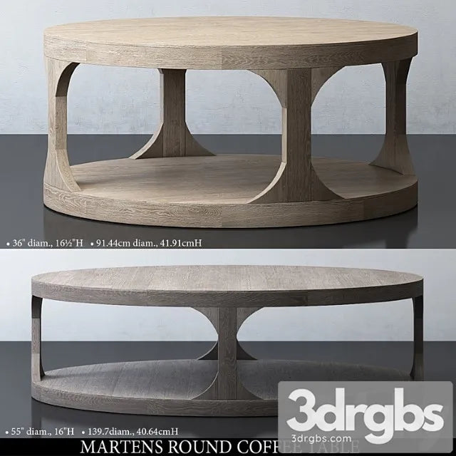 Martens round coffee table 2 3D Model Free