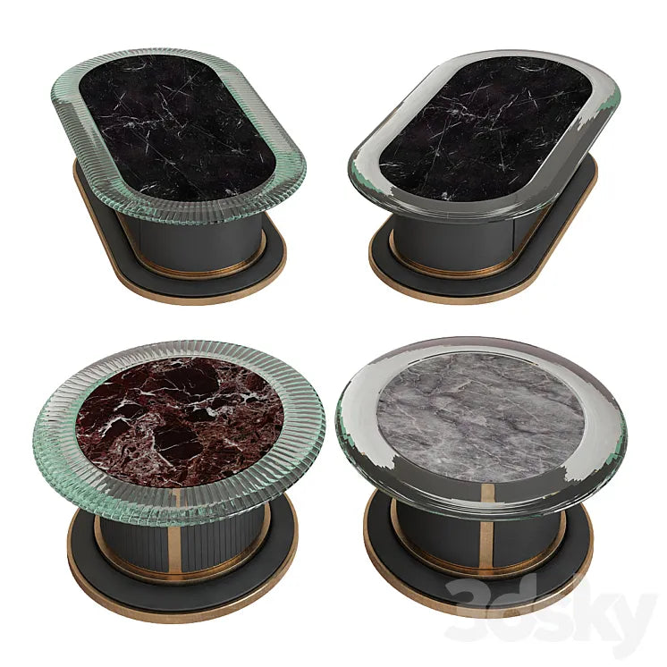 Mascheroni DAYTONA and COLOMBO leather coffee table 3DSMAX Model
