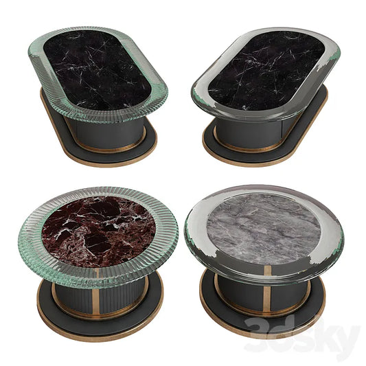 Mascheroni DAYTONA and COLOMBO leather coffee table 3DSMAX Model