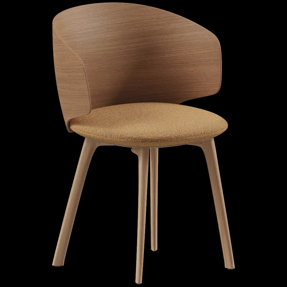 MDF Italia - Armchair Universal Collection 4 legged oak base 3ds Max
