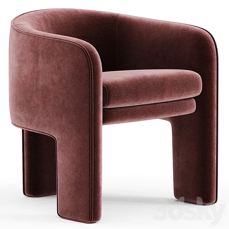 Milo Baughman Armchair velvet 3DSMAX Model