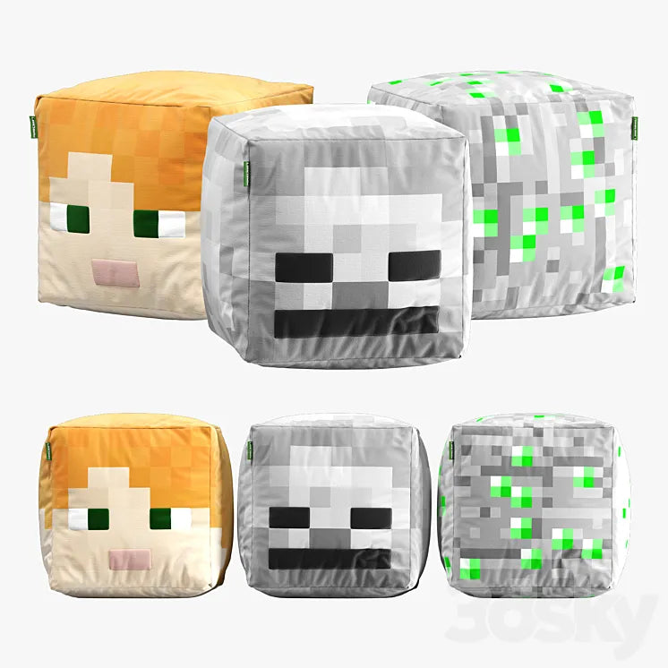 minecraft ottoman set 003 3DSMAX Model