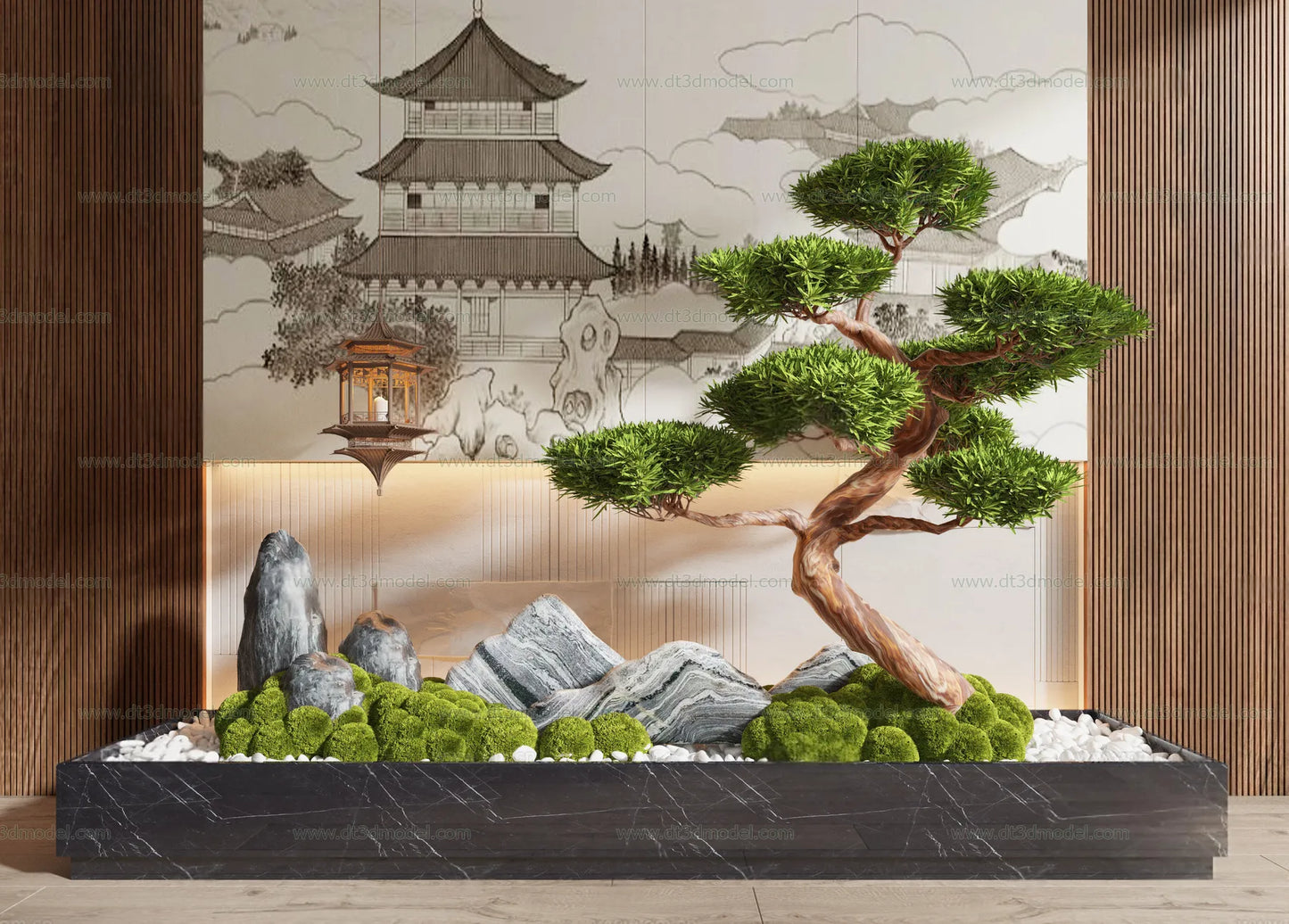 Miniature Garden 3D Scenes – Interior Plants – 009 – VRAY Render