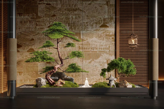 Miniature Garden 3D Scenes – Interior Plants – 022 – CORONA Render