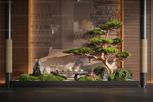 Miniature Garden 3D Scenes – Interior Plants – 032 – CORONA Render