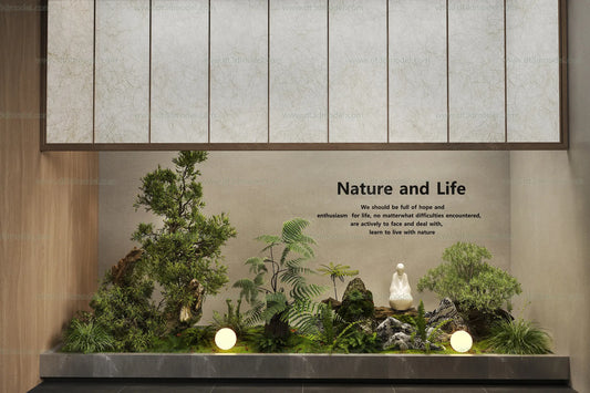 Miniature Garden 3D Scenes – Interior Plants – 038 – VRAY Render