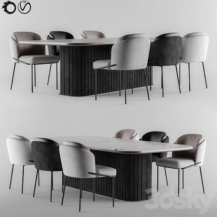 Minnoti Chair + Table 3DSMAX Model
