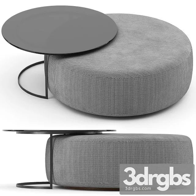 Minotti Davis Pouf and Table 3D Model Free
