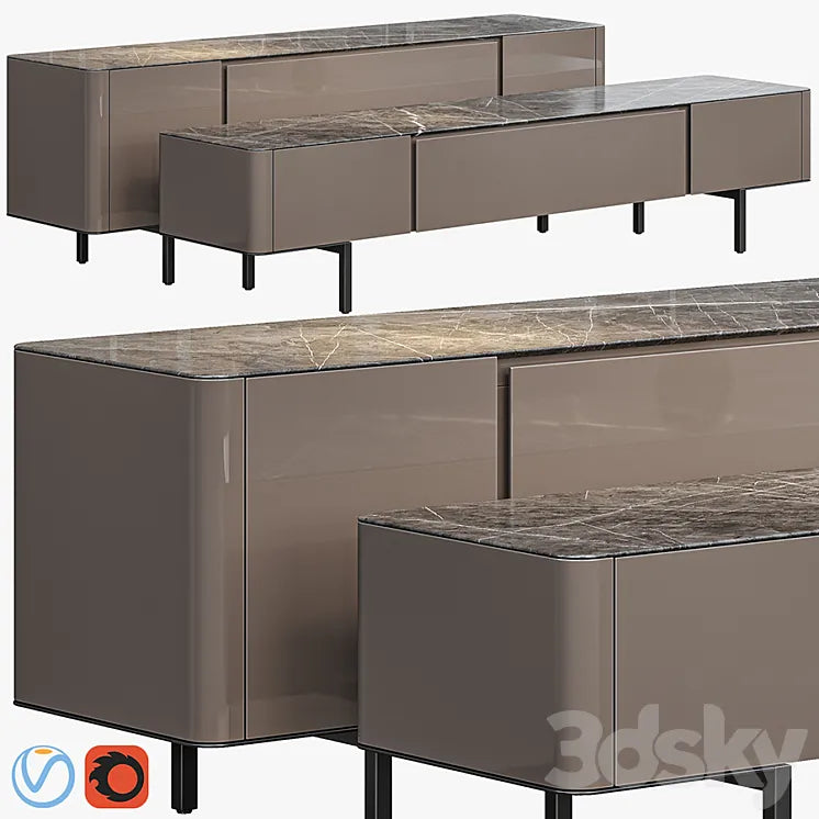 Minotti Lou Sideboard 2020 3DSMAX Model